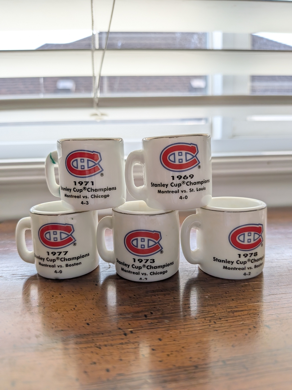 Vintage Montreal Canadiens 'Cup Crazy' Mini Mugs (Set of 5) MTL HABS QUEBEC QC